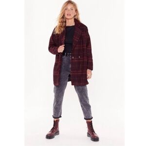 Nasty Gal Women’s “I want you so plaid” oversized coat